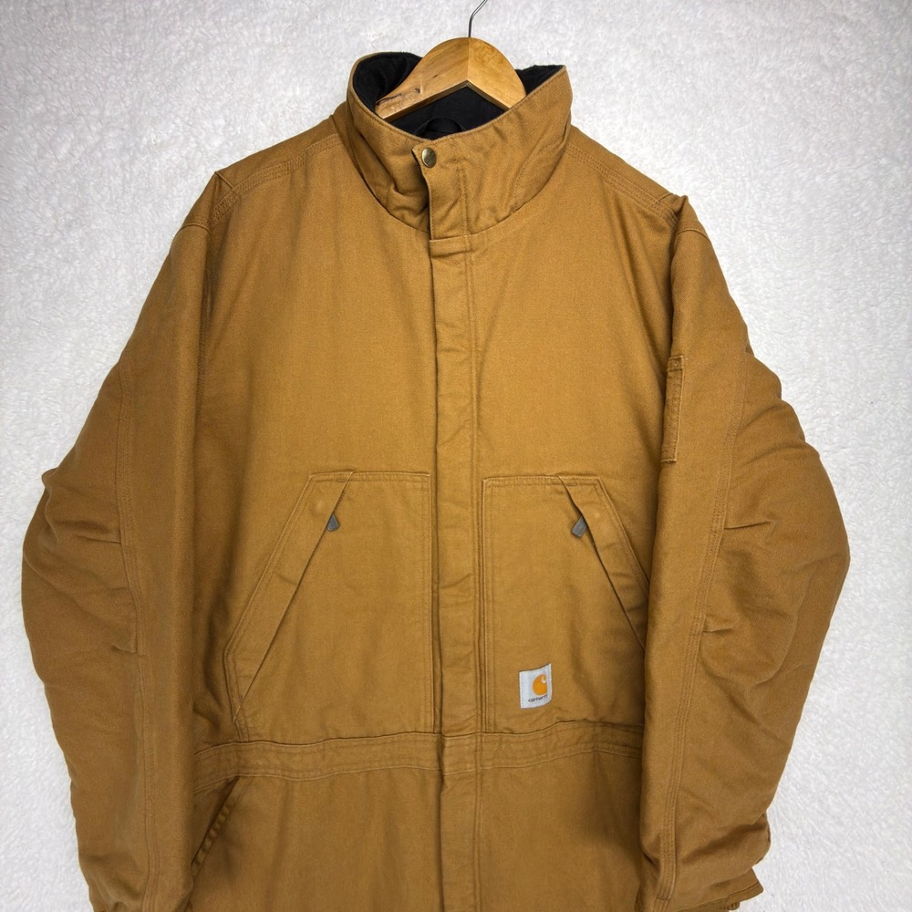 Carhartt Washed Duck Insulated Coveralls Mens Large OX4396 Brown NWT NOS